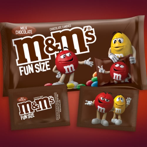 M&M'S Fun Size Milk Chocolate Candy Bulk Bag Perspective: back