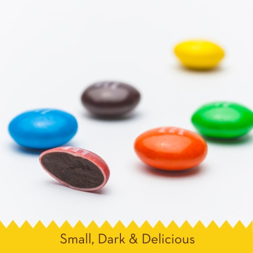 M&M'S Dark Chocolate Candy Family Size Bag Perspective: back