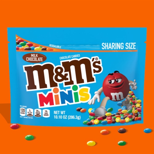 M&M'S Minis Milk Chocolate Candy Sharing Size Bag Perspective: back