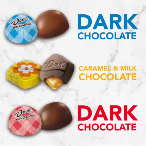 Dove Easter Assorted Dark Chocolate Milk Chocolate & Caramel Milk Chocolate Candy Mix Bag Perspective: back