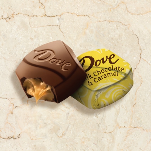 Dove Promises Individually Wrapped Milk Chocolate Caramel Candy Bag Perspective: back
