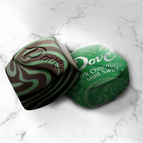 Dove Chocolate Promises Dark Chocolate & Mint Swirl Candy Perspective: back