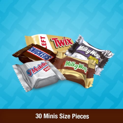 Snickers Twix Milky Way & 3 Musketeers Variety Pack Milk & Dark Chocolate Candy Bars Perspective: back