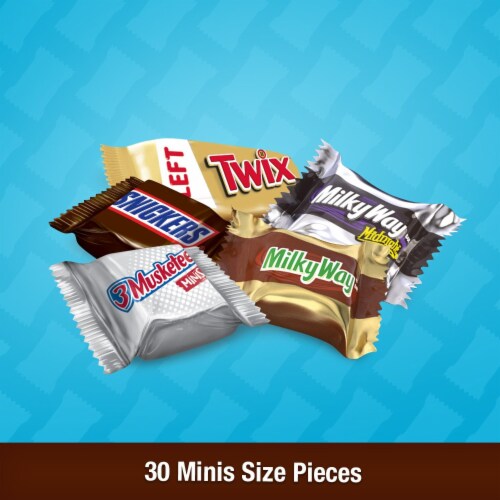 Snickers Twix Milky Way & 3 Musketeers Variety Pack Milk & Dark Chocolate Candy Bars Perspective: back