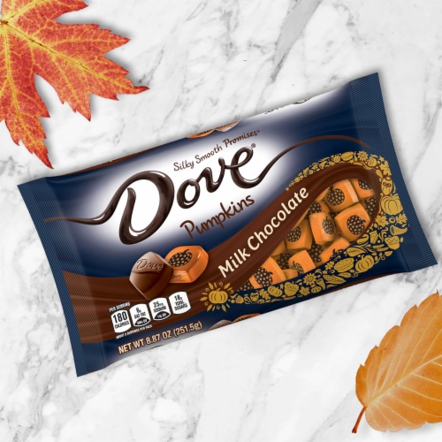 Dove Promises Milk Chocolate Pumpkins Halloween Candy Perspective: back