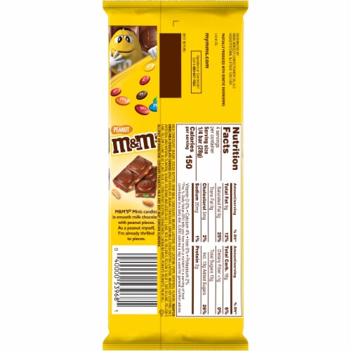 M&M's Minis & Peanuts Milk Chocolate Bar Perspective: back