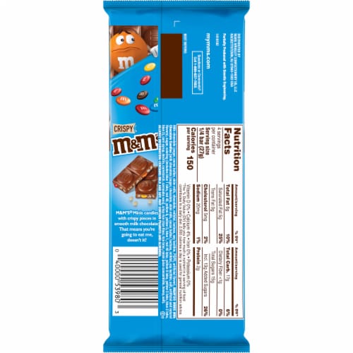 M&M's Minis & Crisp Rice Milk Chocolate Bar Perspective: back
