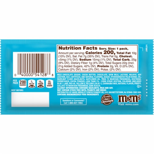 M&M's Hazelnut Spread Chocolate Candies Perspective: back