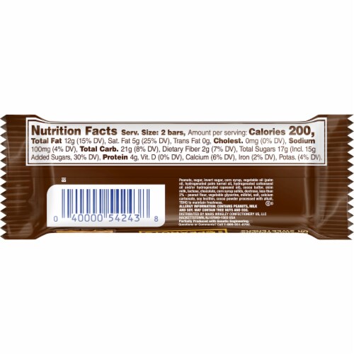 Snickers Creamy Peanut Butter Squares Perspective: back
