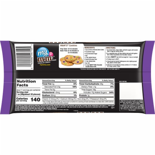 M&M's Ghoul's Mix Milk Chocolate Halloween Candy Bag Perspective: back