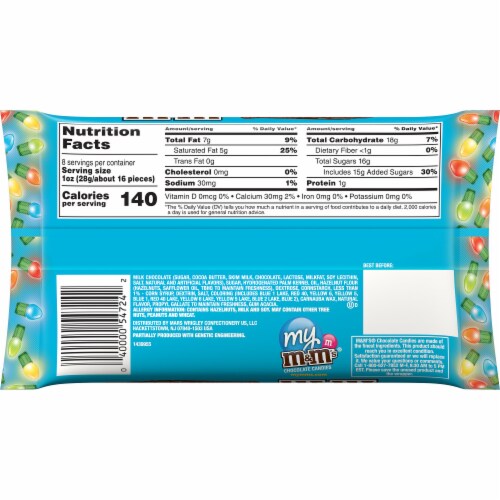M&M's Hazelnut Spread Christmas Chocolate Candies Perspective: back