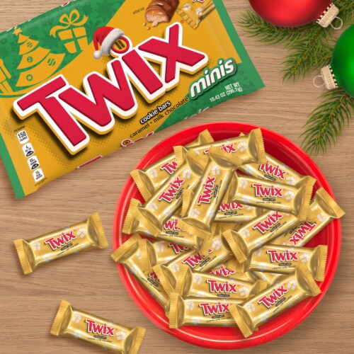 Twix Minis Caramel Cookie Bar Christmas Candy Bag Perspective: back