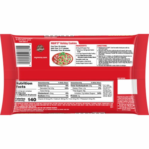 M&M'S Christmas Milk Chocolate Holiday Candy Perspective: back
