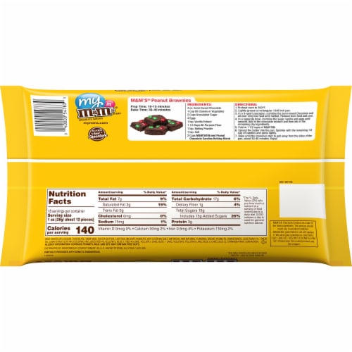 M&M's Holiday Peanut Chocolate Candies Perspective: back