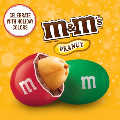 M&M'S Christmas Gift Peanut Milk Chocolate Candy Bag Perspective: back