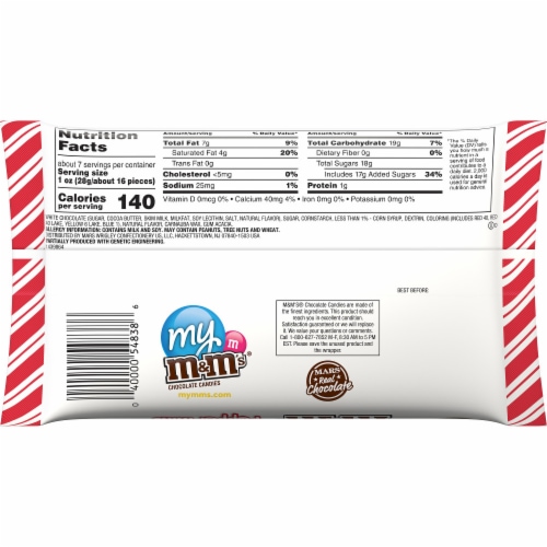 M&M's, Holiday White Peppermint Chocolate Candy, 8 Oz