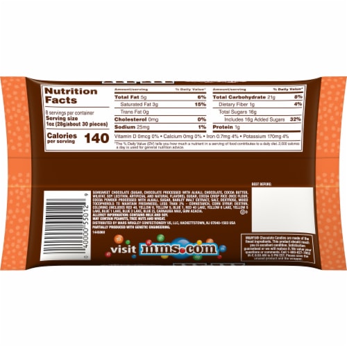 M&M's Halloween Creepy Cocoa Crisp Perspective: back