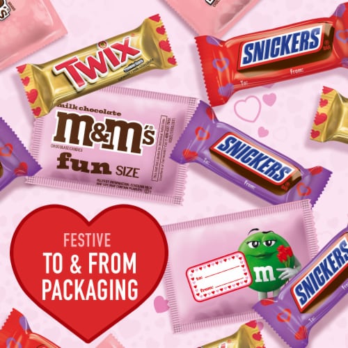 M&M's Snickers & Twix Valentines Assorted Chocolate Candy Perspective: back