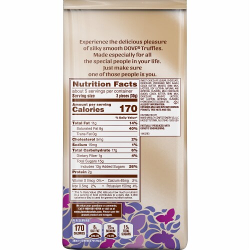 Dove Dark Chocolate Silky Smooth Easter Truffles Perspective: back