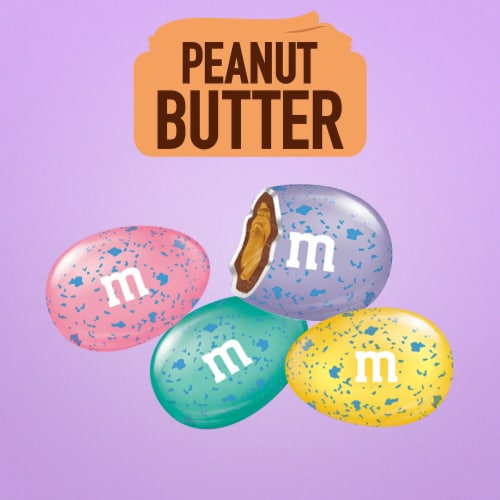M&M'S Peanut Butter Chocolate Speckled Easter Egg Candy Bag Perspective: back
