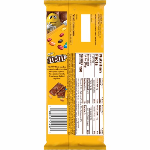 M&M'S Peanut with Minis Milk Chocolate Christmas Candy Bar Perspective: back
