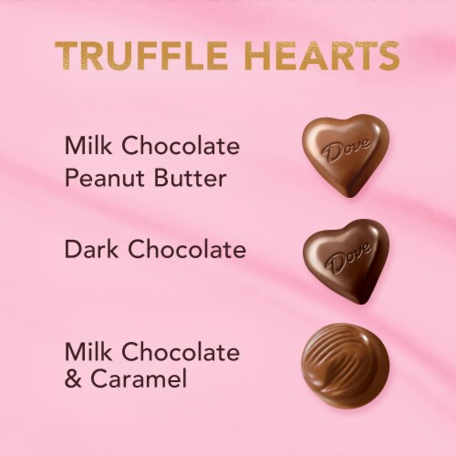 Dove Valentines Day Assorted Chocolate Candy Heart-Shaped Gift Tin Perspective: back