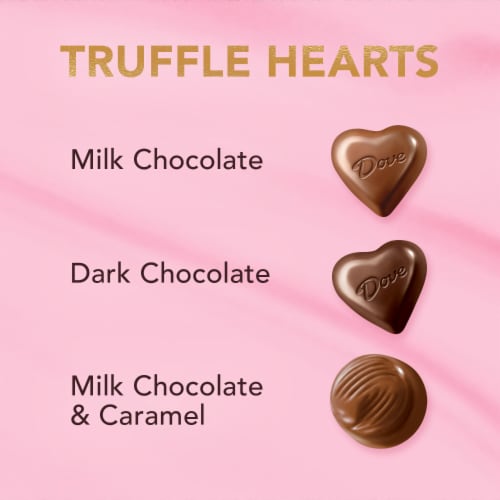 Dove Valentines Day Assorted Chocolate Candy Heart-Shaped Gift Tin Perspective: back