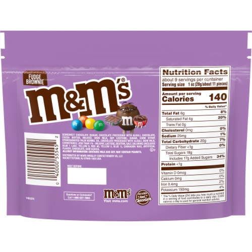 M&M's® Fudge Brownie Chocolate Candies Perspective: back