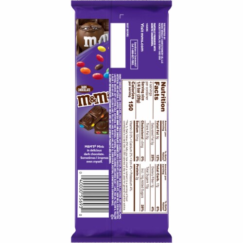 M&M’s® Dark Chocolate Bar with Minis Perspective: back