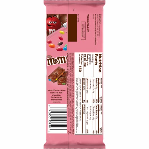 M&M's Valentine Milk Chocolate Bar with Minis Perspective: back
