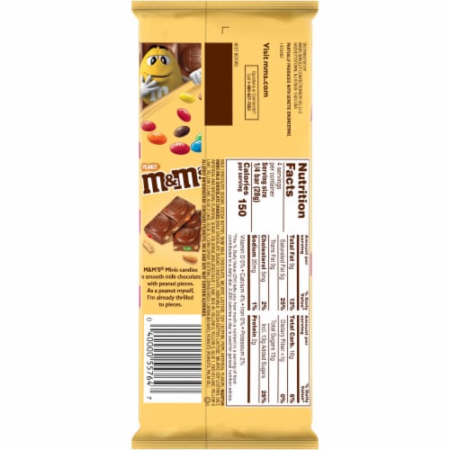 M&M's Milk Chocolate Bar with Minis & Peanuts Perspective: back