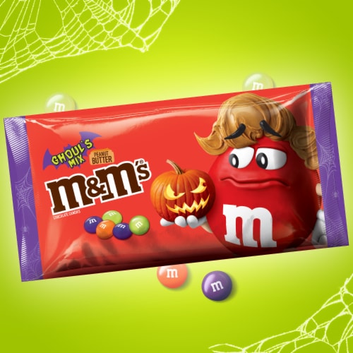 M&M'S Peanut Butter Ghoul's Mix Chocolate Halloween Candy Bag Perspective: back
