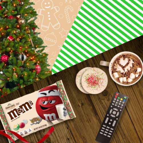 M&M'S Holiday White Chocolate Sugar Cookie Christmas Candy Perspective: back