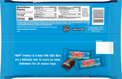 Twix® Cookies & Creme Fun Size Chocolate Halloween Candy Bars Perspective: back