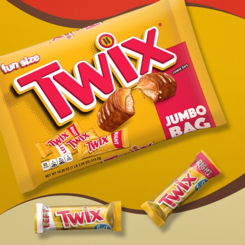 Twix Caramel Fun Size Chocolate Cookie Candy Bars Bag Perspective: back