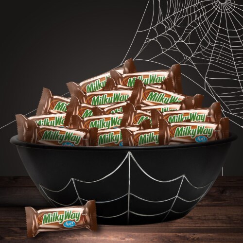 Milky Way Fun Size Caramel Milk Chocolate Halloween Candy Bars Bag Perspective: back