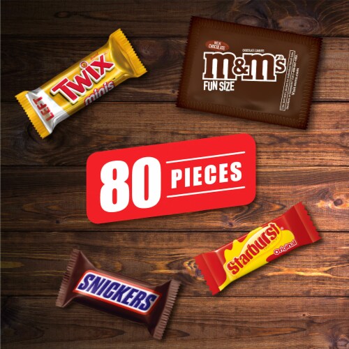 M&M'S Snickers Starburst & Twix Bulk Halloween Candy Variety Pack Perspective: back