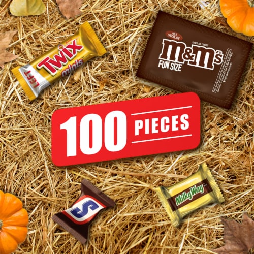 M&M'S Snickers Twix & Milky Way Chocolate Halloween Candy Assortment Bulk Bag Perspective: back