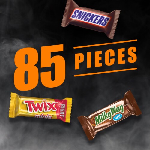 Snickers Twix & Milky Way Chocolate Halloween Candy Bars Variety Pack Perspective: back