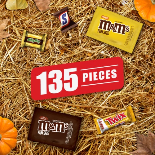 M&M'S Snickers Twix & Milky Way Mixed Chocolate Halloween Candy Assortment Bulk Bag Perspective: back