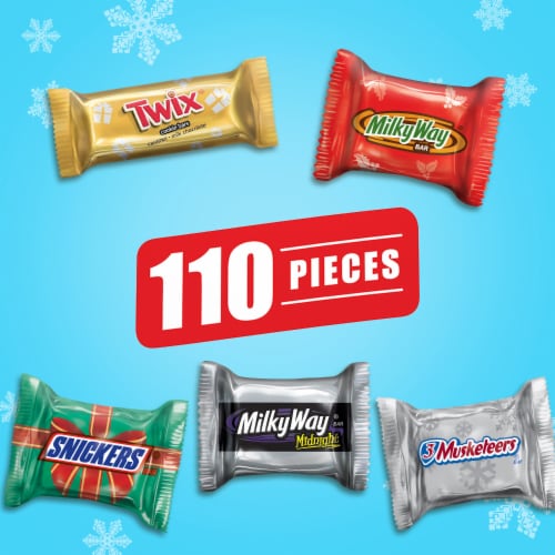 Snickers Twix Milky Way & More Chocolate Christmas Candy Minis Size Variety Pack Perspective: back