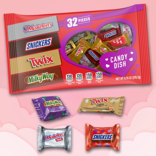 Snickers Twix & More Assorted Chocolate Valentine Day Candy Perspective: back