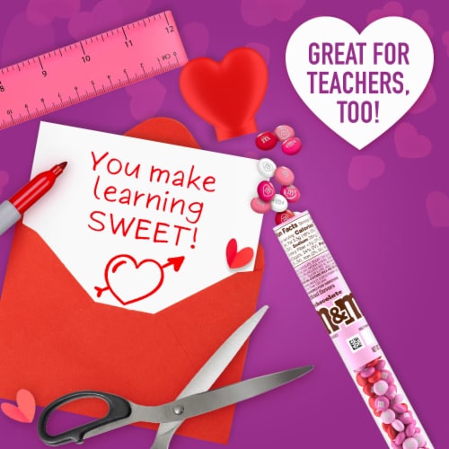M&M'S Milk Chocolate Valentine's Day Candy Heart Cane Gift Perspective: back