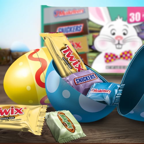 Snickers Twix Milky Way & 3 Musketeers Bulk Easter Chocolate Candy Variety Pack Perspective: back