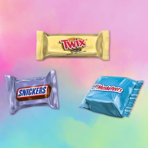 Snickers Twix & 3 Musketeers Assorted Chocolate Easter Candy Bulk Variety Pack Perspective: back