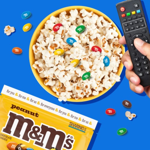M&M'S Peanut Milk Chocolate Candy Sharing Size Bag Perspective: back