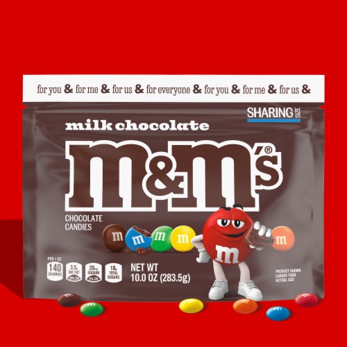 M&M'S Milk Chocolate Candy Sharing Size Bag Perspective: back