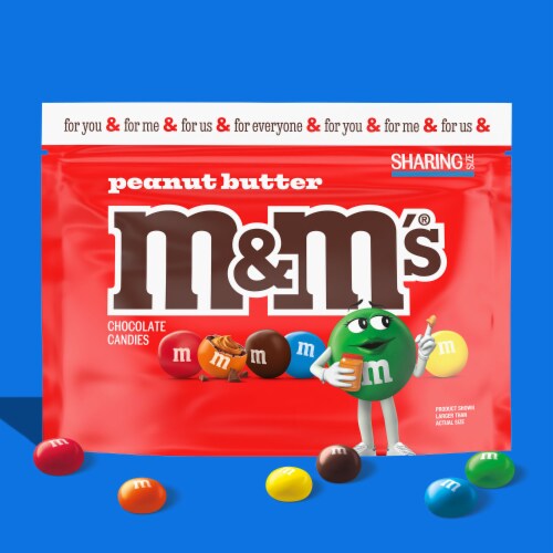 M&M'S Peanut Butter Milk Chocolate Summer Candy Sharing Size Bag Perspective: back