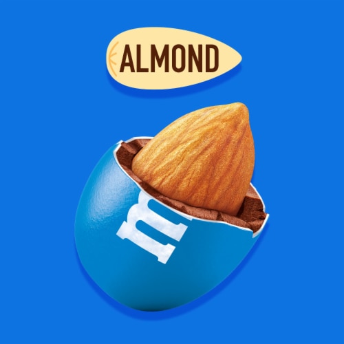 M&M'S Almond Milk Chocolate Candy Family Size Bag Perspective: back