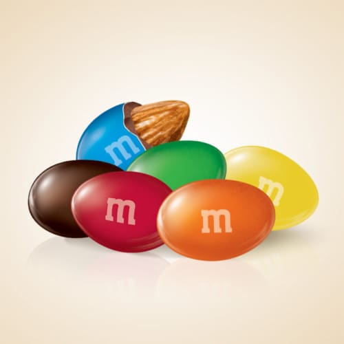 M&M'S Almond Milk Chocolate Candy Sharing Size Bag Perspective: back